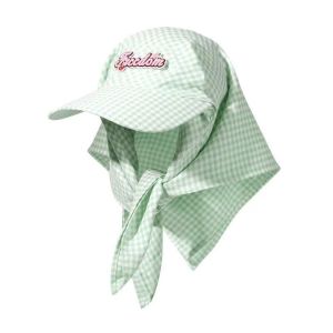 GENENIC Thêu Mũ bóng chày kẻ sọc Phong cách Hàn Quốc Bông Mũ Bandana có dây Sáng Tạo Cổ điển Mũ khăn trùm đầu in chữ Cô Gái