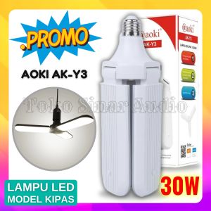 Fan Blade LED Bulb 30w Lampu Bohlam bentuk kipas 3 baling daun bilah Putih hemat Energi Listrik -TSA