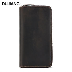 Cross-border bestseller: Crazy Horse leather genuine leather long wallet multifunctional business clutch bag mens portable coin purse