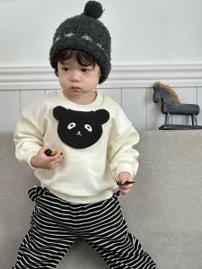 Baby clothes for spring 2026 Childrens sweatshirt and sweatpants spring outfit Korean style childrens clothing spring style boys bear head set