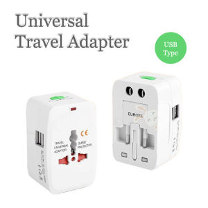 Universal 2 USB Travel Adapter Plug All In One International Worldwide Travel Adaptor Plug Socket For CN/EU/UK China Converters