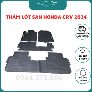 Thảm sàn/ Lót Sàn Cao Su Xe Honda CRV đời 2023 - 2024 NISSIN mẫu quả trám - 3 hàng ghế chuẩn form theo xe
