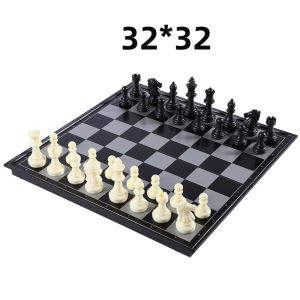 sg[In Stock]🔥Magnetic International Chess Set Foldable Board Game Checkers & Chess Pieces Portable Travel Games Gift