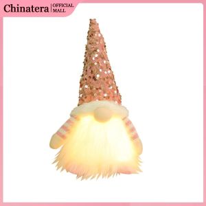 Lighted Dwarf Ornaments Glowing Gnome Christmas Faceless Doll Luminous Faceless Gnome Doll for Home Table Decor