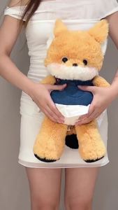 Running Fox Doll Plush Toy Sleepy Cuddle Doll Gift for Girls Birthday Forest Run Run Stuffed Animal Soft PP Cotton Filling