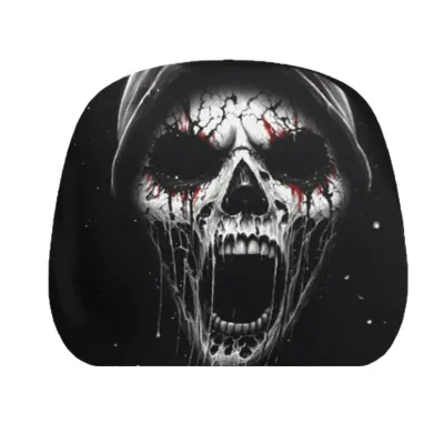 SuperRide Polyester Headrest Protector Universal Funny Spooky Car Headrest Covers – Breathable Stretchy Seat Protector for Interior Accessories Halloween Pattern Fits Most Vehicles Durable and Easy to Install