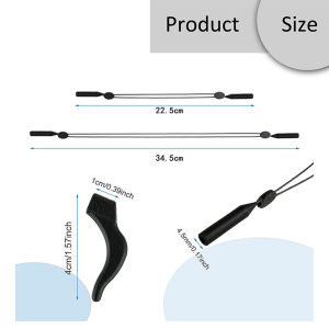 22.5-34.5ซม.2ชิ้นเชือกคล้องแว่นตากันลื่นเชือกแว่นตาซิลิโคนพร้อมตัวล็อคนิรภัยสายคล้องแว่นตากีฬาสายคล้องแว่นตาแบบปรับได้