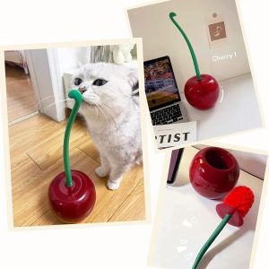Cherry Shape Lavatory Brush Toilet Brush & Holder Set Cute Toilet Cleaning Set Toilet Bowl Brush 樱桃马桶刷  Creative Toilet Brush with Holder Bowl & Long Handle Household Bathroom Cleaning Tool Cleaner and Base for Storage&Organizatio