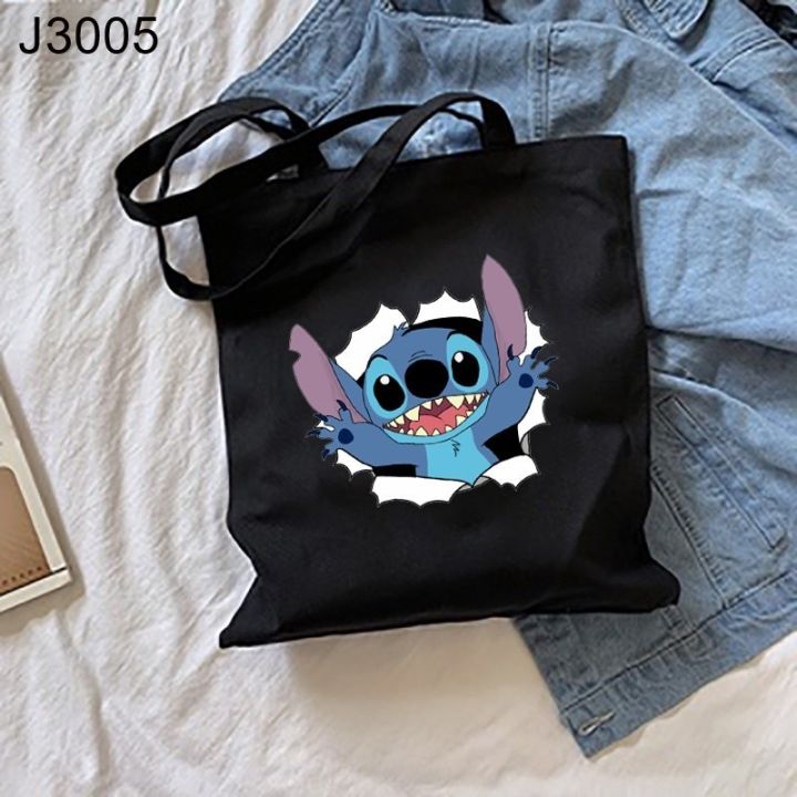 Cute%20Stitch%20Printed%20Canvas%20Tote%20Bag%20Casual%20Black%20Shoulder%20Shopping%20Handbag%20-%20Image%207