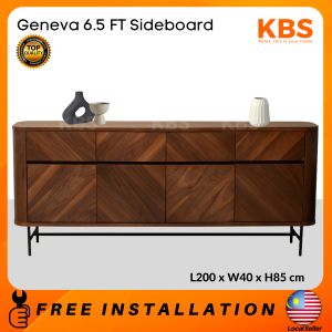 (FREE Installation+Shipping) KBS Genava 6.5FT Sideboard / Buffet Cabinet / 4 Doors + 4 Drawers / Modern minimalist / Mid-Century Modern / L200 x W40 x H85 cm