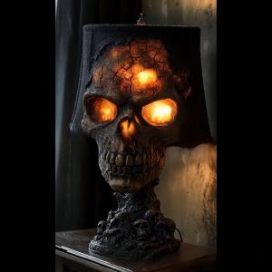 New Halloween Products Skull Light Skull lamp garden lamp resin Halloween garden decoration craft