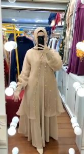 REALPICT COD DRESS CANDRAWATI FREE FASMINA INER + OUTER BAHAN CERUTY ARMANY + ORGANZA LD 110 PB 143 TERBARU TANGAN PERTAMA KONVEKSI TERMURAH