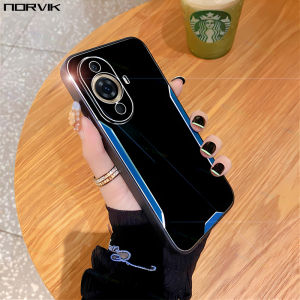 NORVIK เคสโทรศัพท์เนื้อแมตต์สีน้ำเงินเกราะแข็งเคสกันกระแทกโลหะบางเป็นพิเศษสำหรับ Huawei Nova 11 11i 10 9 SE Y90 Y70 Honor Magic 5 4 90 X8a X7A X9a 70 50 X7 Lite Pro 4G 5G เคสเคสระบายความร้อนขั้นสูง N19-1