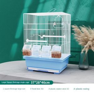 Bird Cage For Parrot Cage Birdcage Display Pet Cage Tiger Skin Metal Home Breeding Chassis Heightening Anti-Splash Bird Trap Cage 鸟笼子