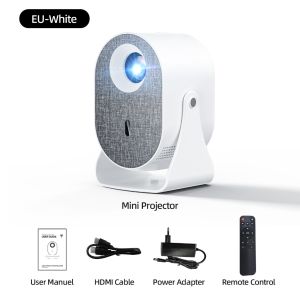 GOOJODOQ projector portable 720P HD Smart Android OS 4.5W Speaker Supports WIFI 2.4G / 5G Wireless Supports Smartphone Lightweight With Remote Control