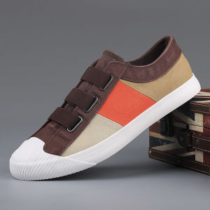AU2026 New autumn mens shoes trendy canvas shoes Korean style versatile casual shoes slip-on loafers breathable sneakers