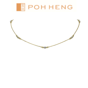 Poh Heng Jewellery 22K Beaded Necklace in Yellow White Gold[Price By Weight]