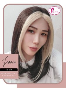 Ryuuta Wig Lace Front Wig Medium Straight Jennie Two-toned Blonde