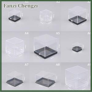 Fanzi 1Pc Storage Boxes Lids Display Coin Clear Container Specimen Mini Square Cube Acrylic Case Rough Mineral Standard