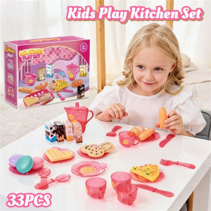 Kids Pretend Play Tea Party Set Educational Toy Teapot & Kitchen Playset Gift Dining Set Toys for Kids Girls