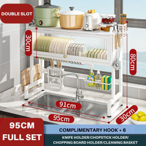 Kitchen Dish Rack Storage Cabinet above Kitchen Sink Drying Rack with Dustproof Door for Dish & Plate Storage Stainless Rack