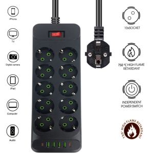 Stop Kontak Sultan USB Type C Terminal Sambungan Anti Panas 10A 250V 2500W 3 4 6 8 10 Lubang Steker Saklar
