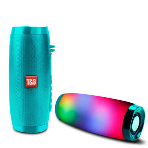 TG157 LED Flashing Light Speaker Portable With Rope Outdoor Loundspeaker 1200 mAh Fabric Waterproof Subwoofer FM Radio