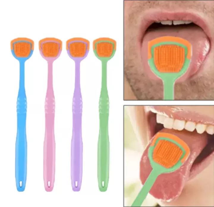 Tongue Brush Cleaning Tooth Safe Tongue Scraper Soft Toothbrush Scraping Tongue Cleaner Oral Hygiene Clean Tool