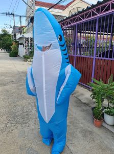 ชุดฉลามเป่าลมน่ารัก ผู้ใหญ่และเด็กโต ใส่ได้ 150+CM คนไทยขายเอง (ฉลามชอบงับคุณ )