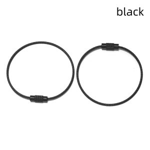 YOUJ 5Pcs/pack Color Painted Steel Wire Rope Metal Wire Ring Rotating Screw Buckle DIY Key Ring Pendant