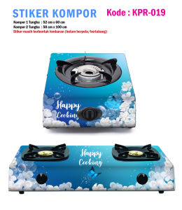 Stiker Kompor 1 Tungku atau 2 Tungku Motif Bunga
