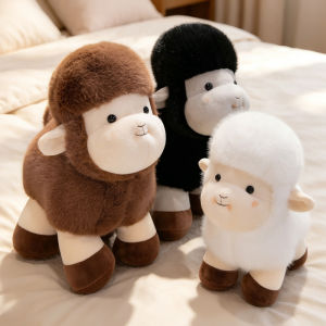 Super Cute Happy Little Sheep Plush Toys Soft Fluffy Smile Little Sheep Doll Lovely Warm Hugging Appease Animal Doll