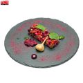 หินรองอเนกประสงค์ แผ่นหินวางอาหาร แผ่นหินเสิร์ฟอาหาร สีดำ Natural Slate Plate. 