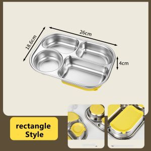 SUS304 Stainless Steel Baby Divided Suction Plate Strong Suction Base Anti Spill Toddler Weaning Food Plate 不锈钢餐盘