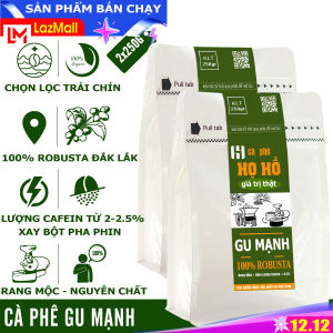 [GU Mạnh] 500g Cà phê rang xay pha phin Gu Mạnh - Bột dùng pha phin - rang mộc nguyên chất - Robusta đậm đắng mạnh mẽ thương hiệu Họ Hồ - 2 gói 250g
