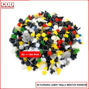 Baut Rivet Mobil Universal ISI 160PCS Clip Bumper Kancing Body Bentuk Acak Bahan Plastik BB
