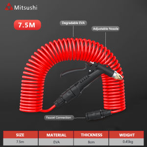 Mitsushi Spring Hose High Pressure Water Hose 20M/15M/7.5M Expandable Magic Car Washing Water Hose Garden Irrigation Retractable Coil Hose