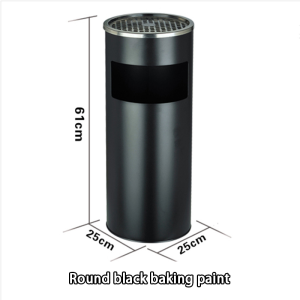 High Quality Stainless Ashtray Round Trash Bin with Bucket Inside Waste Bin Cigarette Ashtray Bin Round Top Cigarette Bin Trash Can