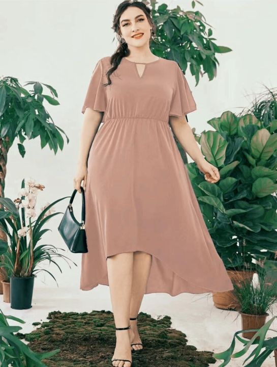 Butterfly sleeve dress plus size best sale