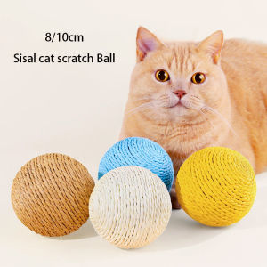 8-10CM Interactive Sisal Cat Scratching Ball Toy For Kitten Teeth Cleaning Anti Bite Cat Ball Sounding Toy Pet Supplies