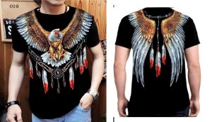 Bisa Cod / Baju Laki Laki Dewasa Motif Burung Elang Full Print Ready Size JUMBO XXL / Pakaian Pria (021)