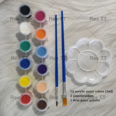 Rex TT 6สี สีอะคริลิค pigment set ชุดวาดรูป 25มล acrylic watercolor gouache textile glass advertising painted graffiti paint 6 สี จำนวน 1 กล่อง