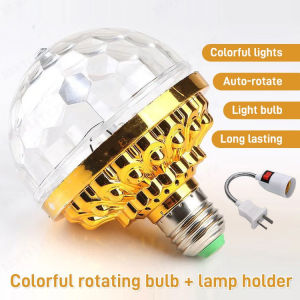Colorful rotating crystal light bulb