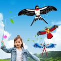 Mainan Layang Layangan Anak Anak Kecil Anti Air Layangan Elang Bahan Parasut Dengan Penggulung Benang Layang Layang Karakter Elang Set Dengan 80cm Tongkat Joran Layang. 