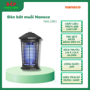 Đèn bắt muỗi Nanoco NML18B1 Thu hút muỗi bằng đèn UV Diện tích sử dụng: 100m² - CHB