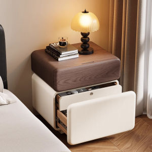 Bedside Storage Cabinet Bed Side Cabinet Bed Side Table Bedroom Chest Of Drawers Vintage-style simple modern cabinet with lock small bedside cabinet