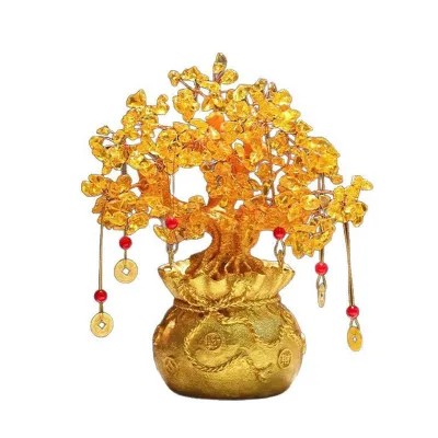 Feng Shui Money Tree With Lucky Bag And Wealth Bag For Home Office Decor Good Luck Gift For Prosperity And Abundance