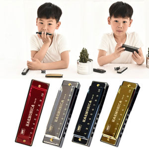 Teabelle 10 Holes Harmonica C Key Blues Metal Harmonica Musical Instrument Educational Toy with Box