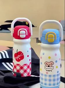 AU High-quality cartoon-themed insulated water bottle for children 316 Stainless steel double-walled water bottle cute design portable ideal for students