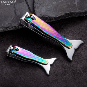 Nail Clippers Mermaid Shape Flat Mouth Nail Cutter With Inner Nail File Stainless Steel Fingernail Cutter Manicure tools